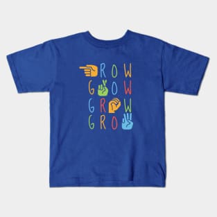 ASL Grow- American Sign Language Alphabet Kids T-Shirt